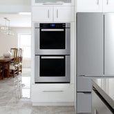 COS-30EDWC 30 in. Haven Collection Double Electric Wall Oven, True Convection, Blue Porcelain, Self Cleaning in Stainless Steel